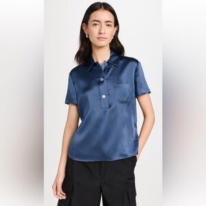 Vince 100% Silk Short Sleeve Polo NWOT